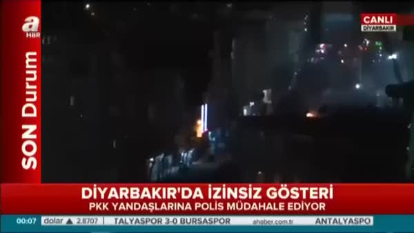Diyarbakır'da PKK yandaşlarına polis müdahale etti
