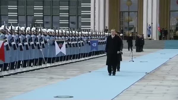 Azerbaycan Cumhurbas¸kanı Aliyev Beştepe'de