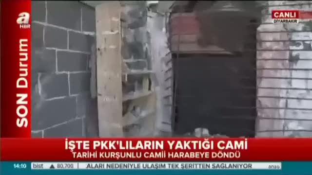 İşte PKK'lıların yaktığı cami