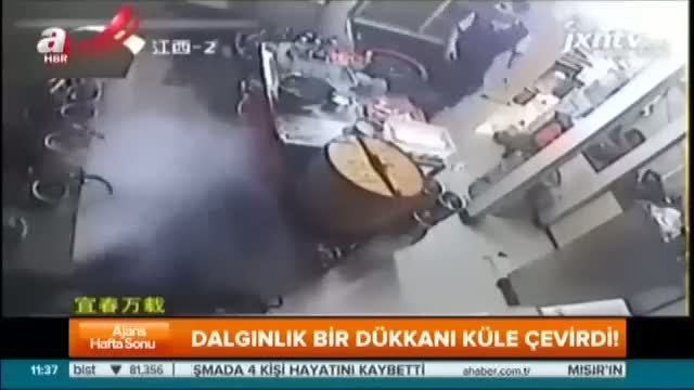 Dalgınlık bir dükkanı küle çevirdi!