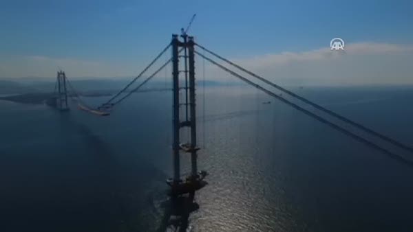 İzmit Körfez Geçişi Asma Köprüsü havadan görüntülendi