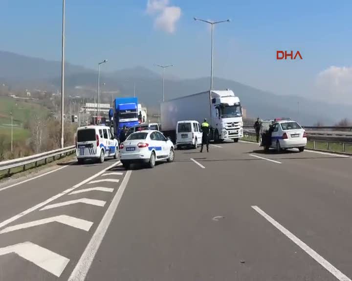 TEM'de ters yönde giden araç böyle yakalandı