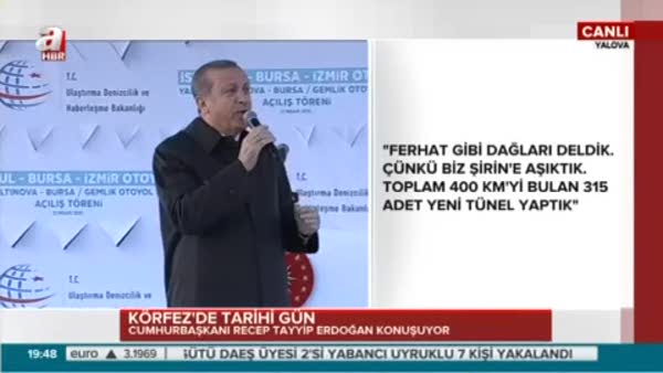 Osman Gazi köprüsü Cumhurbaşkanı Erdoğan tarafından açıldı