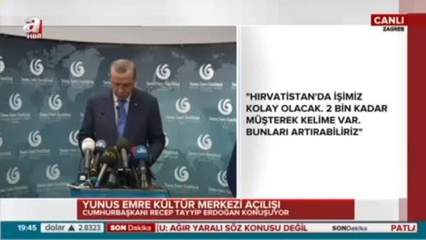 Cumhurbaşkanı Erdoğan Yunus Emre Merkezinde konuştu