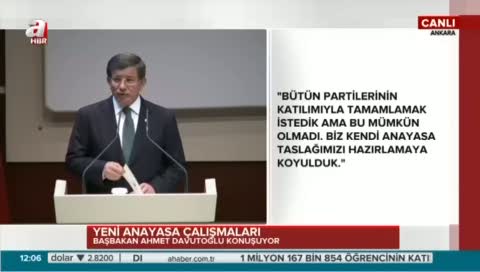 Davutoğlu: Anayasa'da Laiklik ilkesi teminat altına alınacaktır