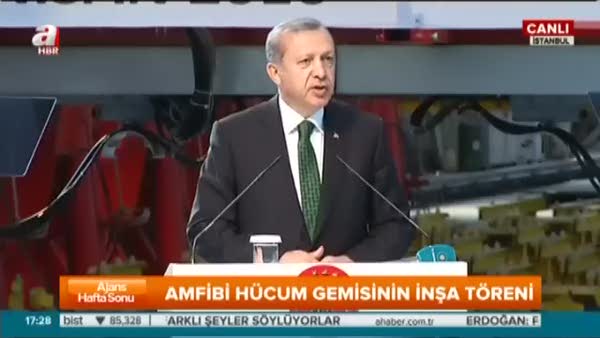 Cumhurbaşkanı Erdoğan TCG Anadolu Gemisi'nin İnşa Başlangıç Töreni'ne katıldı