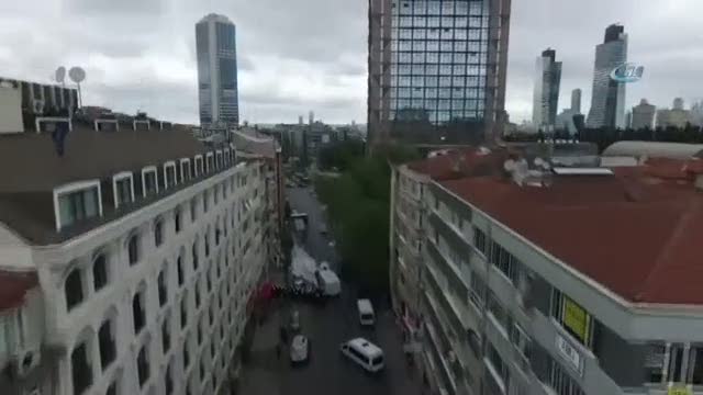 Polisin müdahalesi havadan görüntülendi