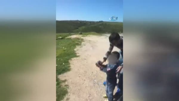 Küçük çocuğa silah kullandıran baba tepki çekti!