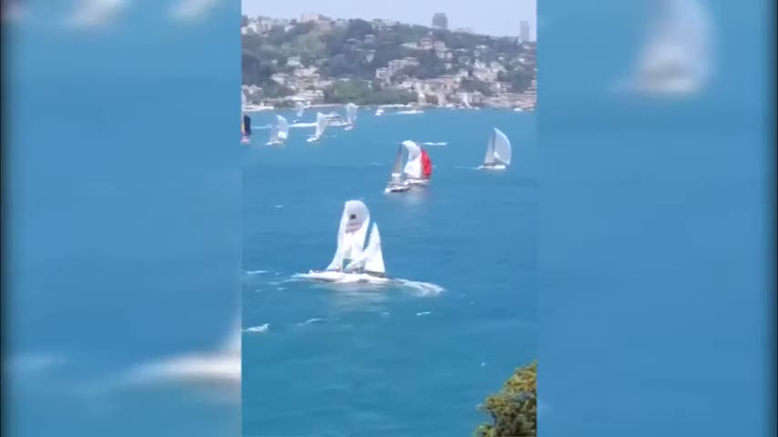 İstanbul Boğazı'nda yelken kazasını Yusuf Güney görüntüledi