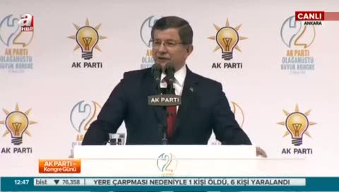 Davutoğlu kongrede konuştu