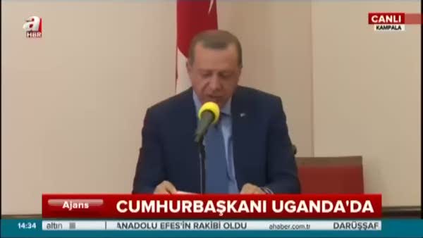 Cumhurbaşkanı Erdoğan Uganda'da konuştu