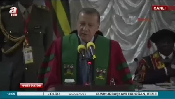 Cumhurbaşkanı Erdoğan Uganda'da fahri doktora töreninde konuştu
