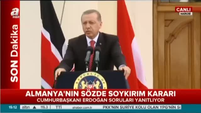 Cumhurbaşkanı Erdoğan'dan ilk sözde soykırım açıklaması