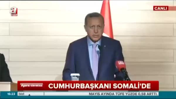 Cumhurbaşkanı Erdoğan Somali Cumhurbaşkanı Mahmud ile basın toplantısı düzenledi