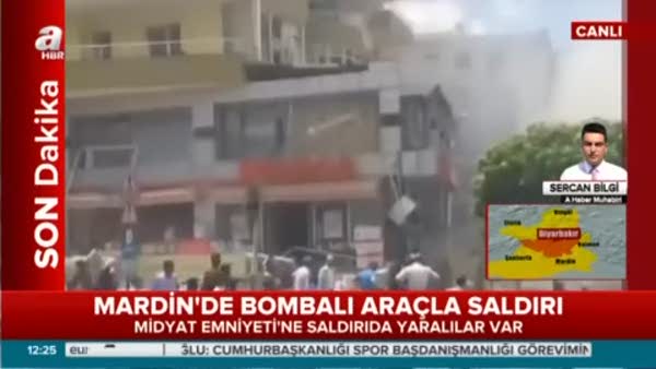 Midyat İlçe Emniyet Müdürlüğü'ne bomba yüklü araçla saldırı