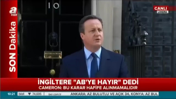 Başbakan Cameron istifa kararı aldı