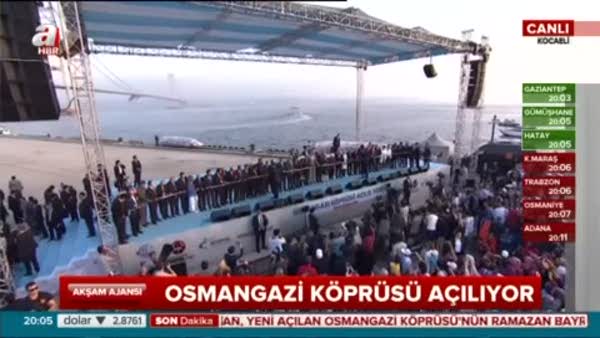 Cumhurbaşkanı Erdoğan ve Başbakan Yıldırım Osmangazi köprüsünü açtı