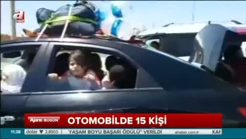 Otomobilde 15 kişi yolculuk yaptılar!