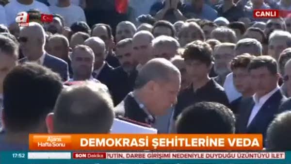 Cumhurbaşkanı Erdoğan cenazede gözyaşlarına boğuldu