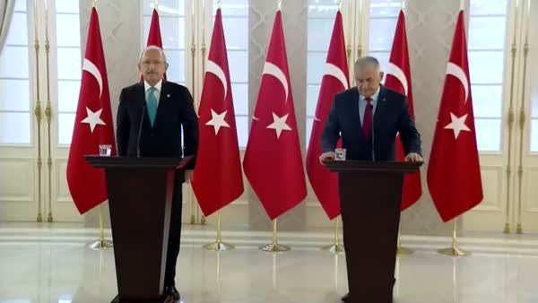 Başbakan Yıldırım ve Kılıçdaroğlu ortak basın toplantısı düzenledi