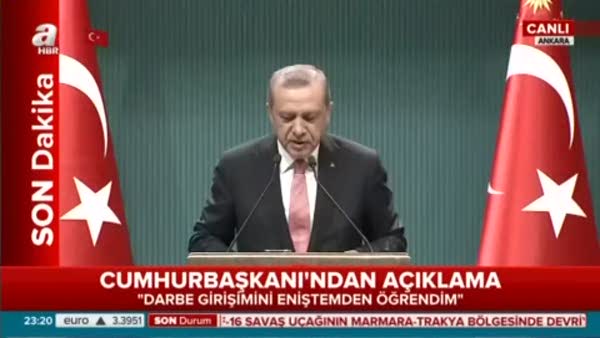Cumhurbaşkanı Erdoğan: 3 ay OHAL kararı aldık