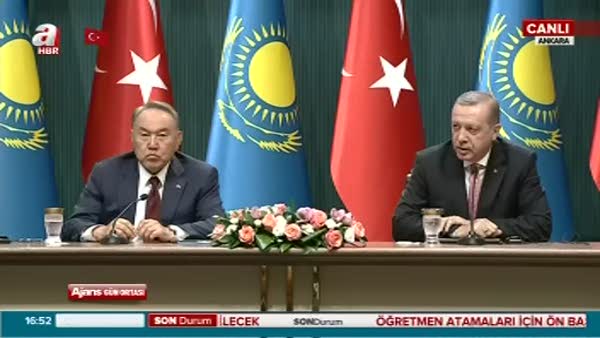 Cumhurbaşkanı Erdoğan ve Cumhurbaşkanı Nazarbayev basın mensuplarının sorularını cevapladı