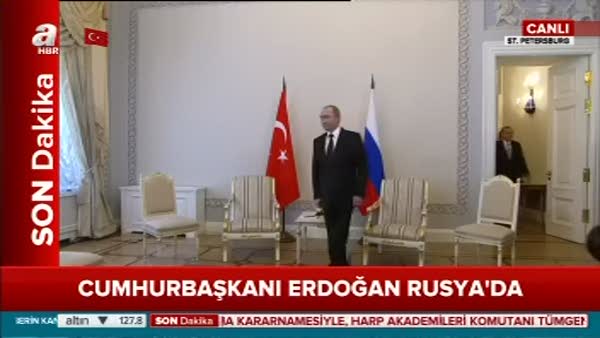 Erdoğan-Putin görüşmesinden ilk görüntüler!
