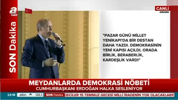 Cumhurbaşkanı Erdoğan Külliye'de vatandaşlara seslendi