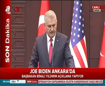 Başbakan Yıldırım ve Biden ortak basın toplantısı düzenledi