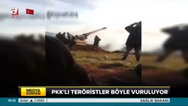 PKK'lı teröristlerin vurulma anı kamerada!