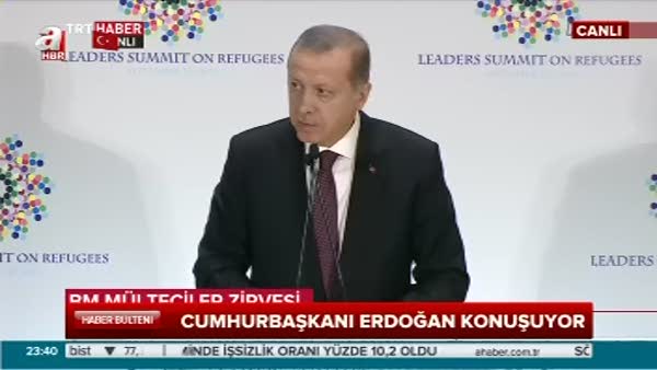 Erdoğan BM Mülteciler Zirvesi'nde konuştu