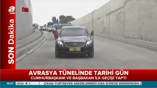 Cumhurbaşkanı Erdoğan Avrasya Tüneli'ni test etti