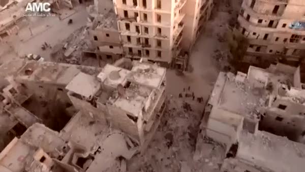 Halep’teki yıkım havadan görüntülendi
