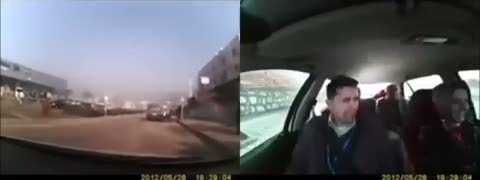 Direksiyon sınavında kaza yapan kadın
