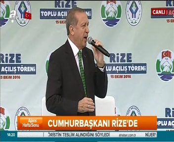 Cumhurbaşkanı Erdoğan Rize'de konuştu