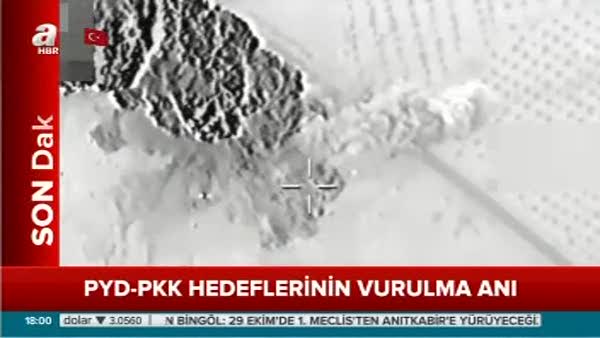 Türk jetlerinin PYD'li teröristleri vurma anı