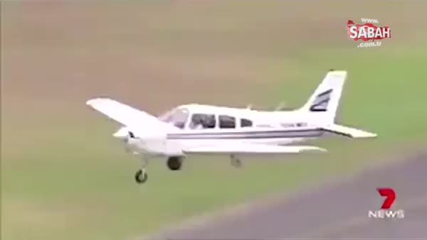 Usta pilot iniş takımı açılmayan uçağı böyle indirdi