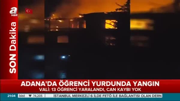 Adana'da yurtta yangın çıktı