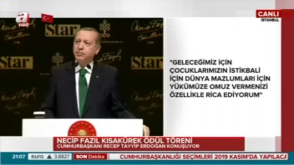 Cumhurbaşkanı Erdoğan Mustafa Kutlu'nun cümleriyle seslendi