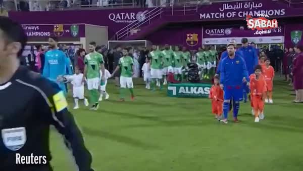 Dünyanın konuştuğu naylon poşetten Messi forması giyen çocuk Messi'yle buluştu