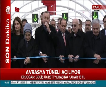 Avrasya Tüneli Cumhurbaşkanı Erdoğan'ın katılımıyla dualarla açıldı!