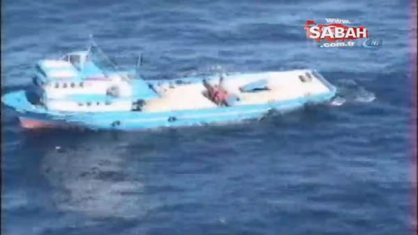 Denizde mahsur kalan 3 kişiyi sahil güvenlik böyle kurtardı