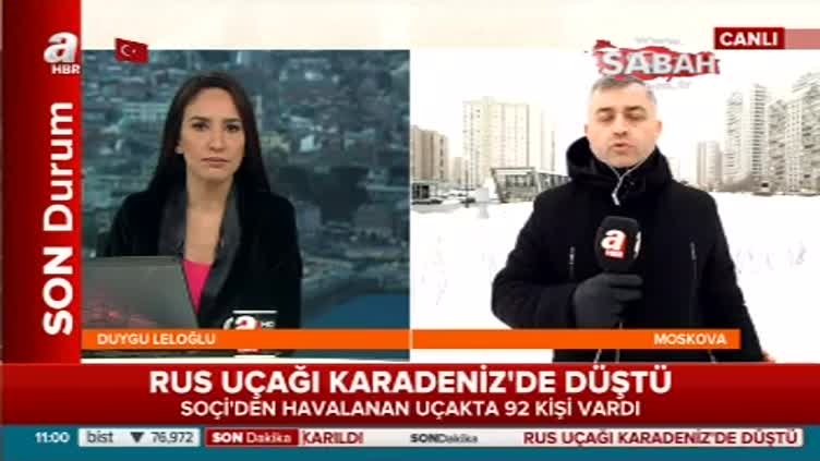 Rus uçağı Karadeniz'de düştü