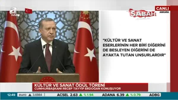 Erdoğan: Maalesef bir dönem kültür ve sanatımızı dışarıdan kopyaladık