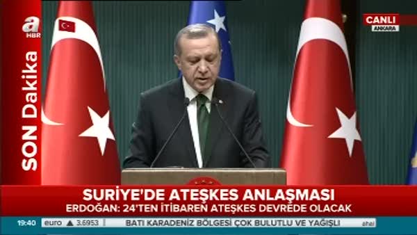 Cumhurbaşkanı Erdoğan'dan flaş ateşkes açıklaması!