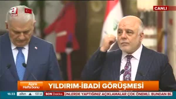 Başbakan Binali Yıldırım Bağdat'ta Irak Başbakanı Haydar el-İbadi ile ortak basın toplantısı düzenledi
