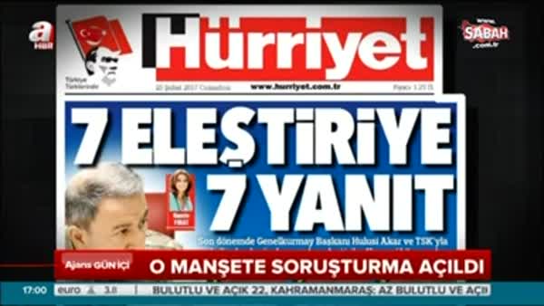 Hürriyet Gazetesi'nin 'Karargah' manşetine soruşturma!