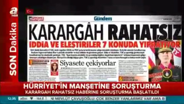 Hürriyet Gazetesi'nin o manşetine soruşturma!