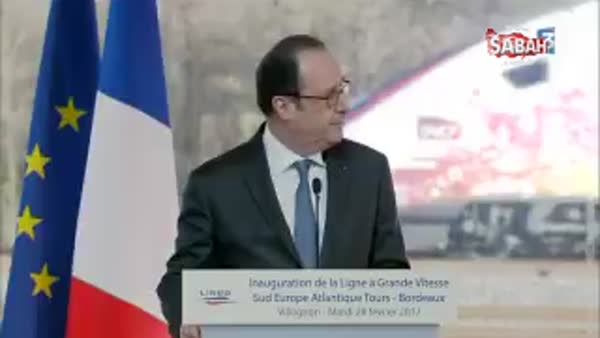 Fransa Cumhurbaşkanı konuşurken keskin nişancı ateş etti!