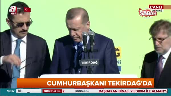 Cumhurbaşkanı Erdoğan Tekirdağ'da halka seslendi